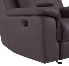 Two Piece Indoor Brown Genuine Leather Five Person Seating Set - Homeroots