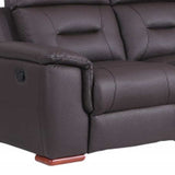 Two Piece Indoor Brown Genuine Leather Five Person Seating Set - Homeroots - Flyclothing LLC