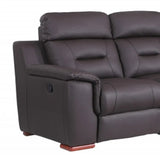 Two Piece Indoor Brown Genuine Leather Five Person Seating Set - Homeroots - Flyclothing LLC