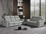 Two Piece Indoor Gray Genuine Leather Five Person Seating Set - Homeroots - Flyclothing LLC