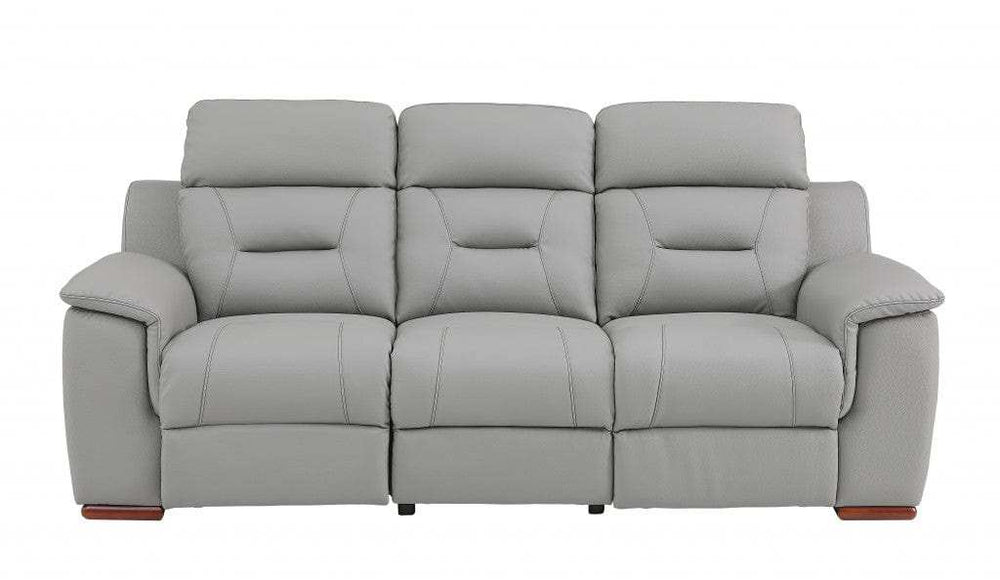 Two Piece Indoor Gray Genuine Leather Five Person Seating Set - Homeroots - Flyclothing LLC