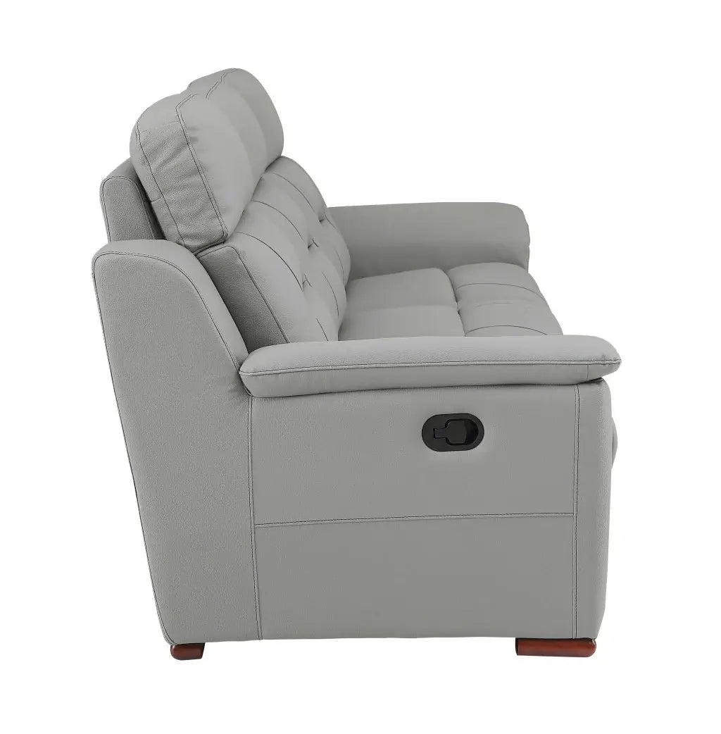 Two Piece Indoor Gray Genuine Leather Five Person Seating Set - Homeroots - Flyclothing LLC