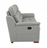 Two Piece Indoor Gray Genuine Leather Five Person Seating Set - Homeroots - Flyclothing LLC