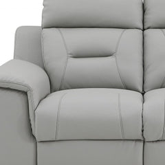 Two Piece Indoor Gray Genuine Leather Five Person Seating Set - Homeroots