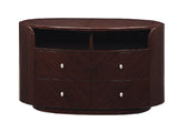 47" Dark Brown Cabinet Enclosed Storage TV Stand - Homeroots