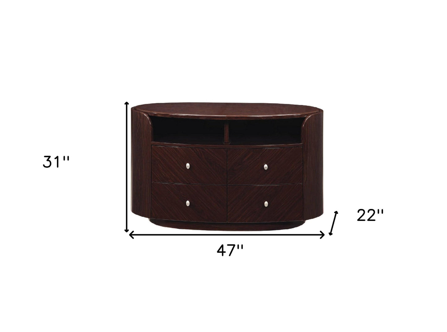 47" Dark Brown Cabinet Enclosed Storage TV Stand - Homeroots - Flyclothing LLC