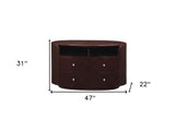 47" Dark Brown Cabinet Enclosed Storage TV Stand - Homeroots - Flyclothing LLC