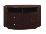 47" Dark Brown Cabinet Enclosed Storage TV Stand - Homeroots
