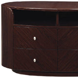 47" Dark Brown Cabinet Enclosed Storage TV Stand - Homeroots
