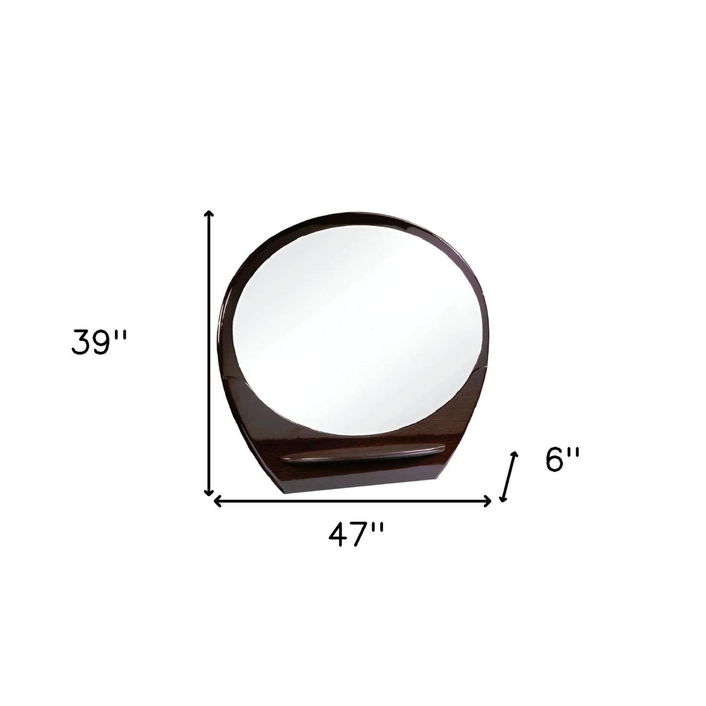 39" Brown Oval Framed Dresser Mirror - Homeroots - Flyclothing LLC