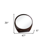 39" Brown Oval Framed Dresser Mirror - Homeroots - Flyclothing LLC