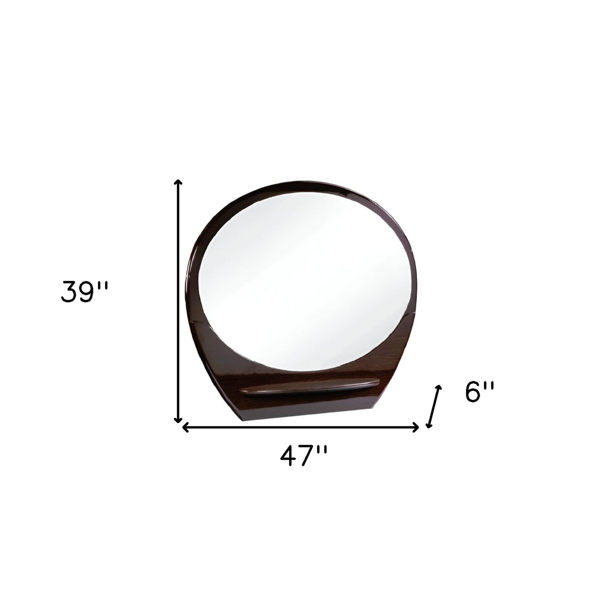 39" Brown Oval Framed Dresser Mirror - Homeroots - Flyclothing LLC