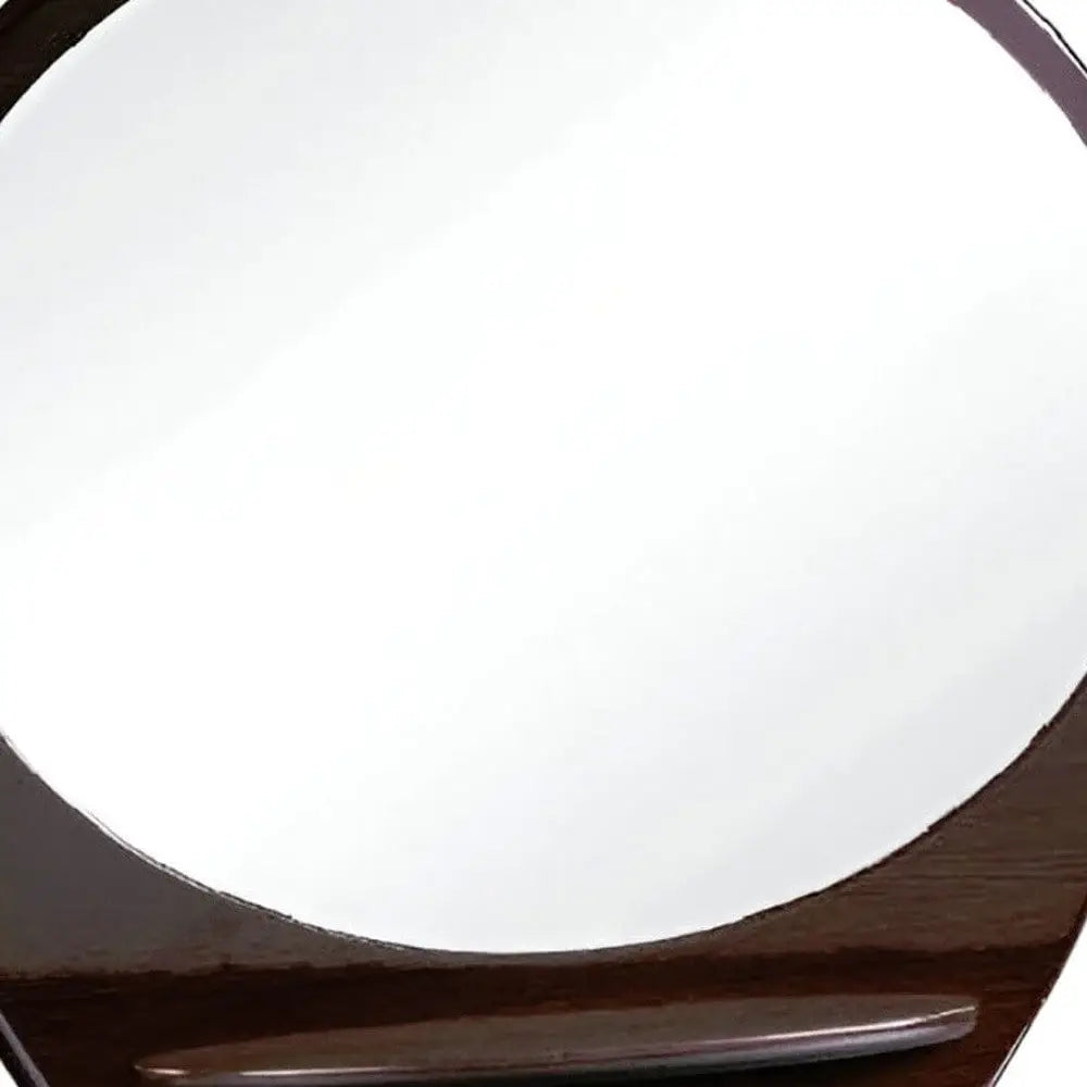 39" Brown Oval Framed Dresser Mirror - Homeroots - Flyclothing LLC