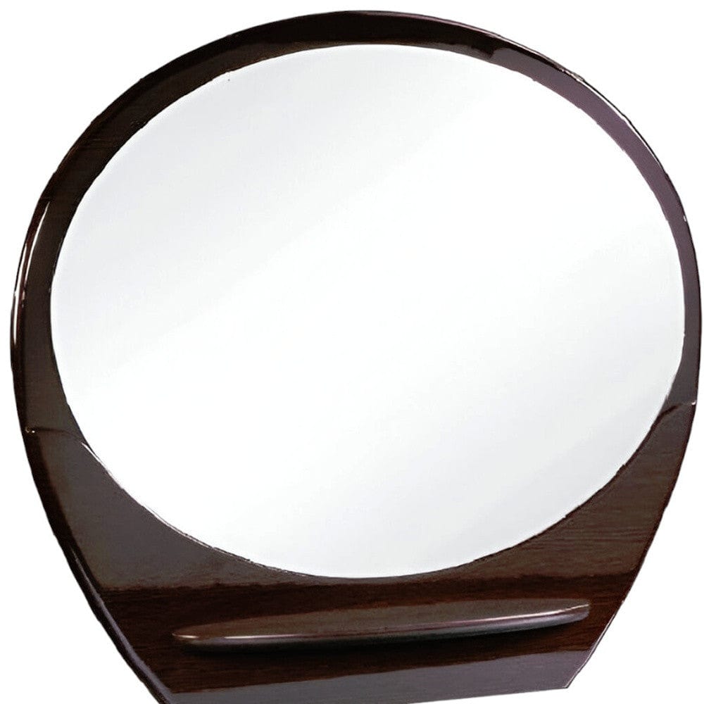 39" Brown Oval Framed Dresser Mirror - Homeroots - Flyclothing LLC