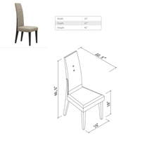 Seven Piece Dark Brown Solid Wood Dining Set with Six Chairs - Homeroots
