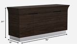 70" Dark Brown Two Drawer Buffet Table with Four Doors - Homeroots - Flyclothing LLC