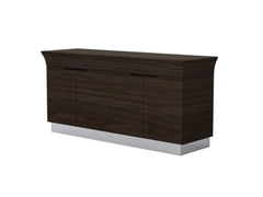70" Dark Brown Two Drawer Buffet Table with Four Doors - Homeroots