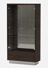 43" Silver and Dark Brown Display Stand With Three Shelves And One Drawer - Homeroots - Flyclothing LLC