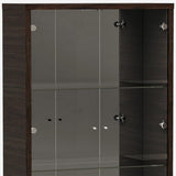 43" Silver and Dark Brown Display Stand With Three Shelves And One Drawer - Homeroots - Flyclothing LLC