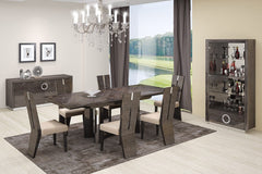 Seven Piece Gray Dining Set with Six Chairs - Homeroots