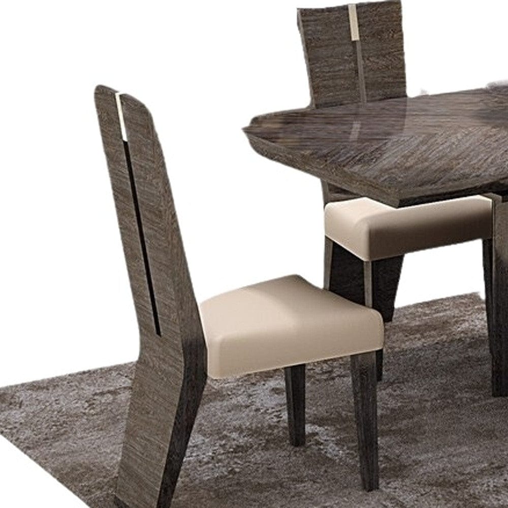 Seven Piece Gray Dining Set with Six Chairs - Homeroots