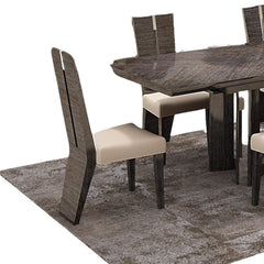 Seven Piece Gray Dining Set with Six Chairs - Homeroots