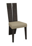 Set of Two Gray And Dark Brown Upholstered Dining Side Chairs - Homeroots