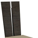Set of Two Gray And Dark Brown Upholstered Dining Side Chairs - Homeroots - Flyclothing LLC