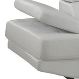 Gray Leather L Shaped Two Piece Corner Sectional - Homeroots - Flyclothing LLC