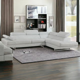 Gray Leather L Shaped Two Piece Corner Sectional - Homeroots - Flyclothing LLC