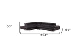 Black Leather L Shaped Two Piece Corner Sectional - Homeroots - Flyclothing LLC