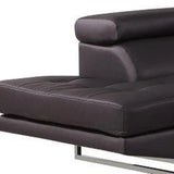 Black Leather L Shaped Two Piece Corner Sectional - Homeroots - Flyclothing LLC