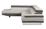 White Leather L Shaped Two Piece Corner Sectional - Homeroots - Flyclothing LLC
