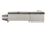 White Leather L Shaped Two Piece Corner Sectional - Homeroots - Flyclothing LLC