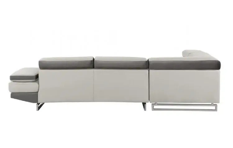 White Leather L Shaped Two Piece Corner Sectional - Homeroots - Flyclothing LLC