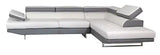 White Leather L Shaped Two Piece Corner Sectional - Homeroots - Flyclothing LLC