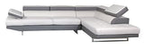 White Leather L Shaped Two Piece Corner Sectional - Homeroots
