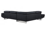 Black Faux Leather L Shaped Two Piece Corner Sectional - Homeroots
