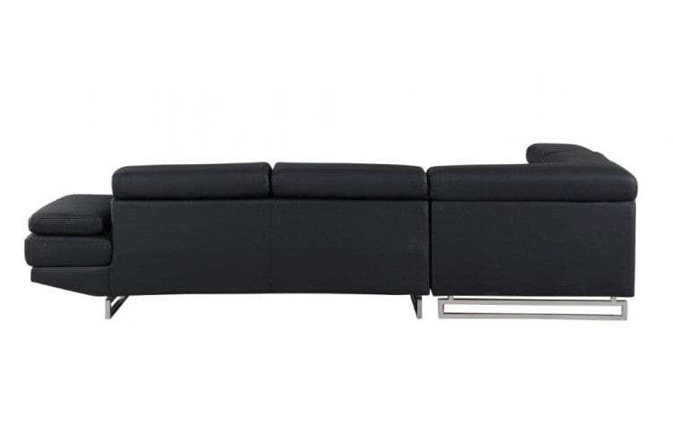 Black Faux Leather L Shaped Two Piece Corner Sectional - Homeroots - Flyclothing LLC
