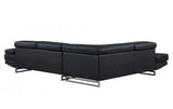 Black Faux Leather L Shaped Two Piece Corner Sectional - Homeroots - Flyclothing LLC