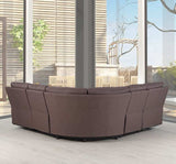 Brown Polyester Blend Reclining U Shaped Three Piece Corner Sectional - Homeroots - Flyclothing LLC