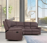 Brown Polyester Blend Reclining U Shaped Three Piece Corner Sectional - Homeroots - Flyclothing LLC