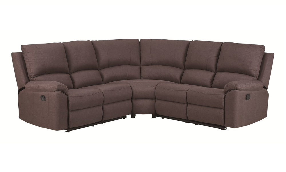 Brown Polyester Blend Reclining U Shaped Three Piece Corner Sectional - Homeroots