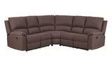 Brown Polyester Blend Reclining U Shaped Three Piece Corner Sectional - Homeroots