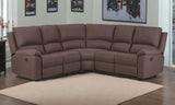 Brown Polyester Blend Reclining U Shaped Three Piece Corner Sectional - Homeroots