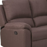 Brown Polyester Blend Reclining U Shaped Three Piece Corner Sectional - Homeroots