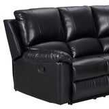 Black Polyester Blend Reclining U Shaped Three Piece Corner Sectional - Homeroots