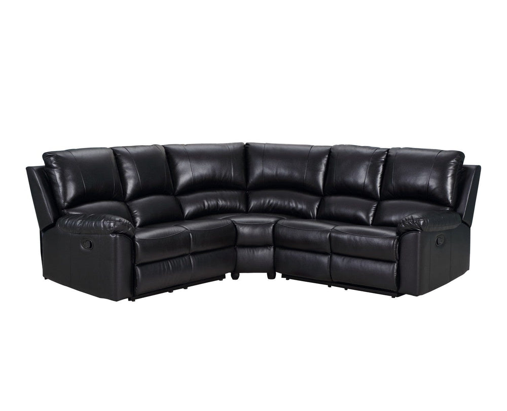 Black Polyester Blend Reclining U Shaped Three Piece Corner Sectional - Homeroots