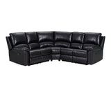 Black Polyester Blend Reclining U Shaped Three Piece Corner Sectional - Homeroots
