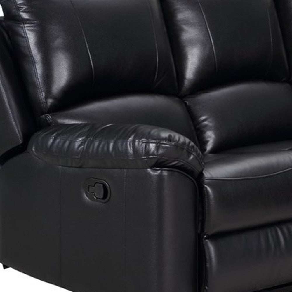 Black Polyester Blend Reclining U Shaped Three Piece Corner Sectional - Homeroots - Flyclothing LLC